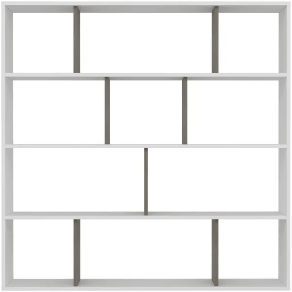 FUNZI LIVING Hodbi Bücherregal - weiß und Wenge-Melamin